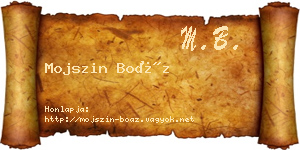 Mojszin Boáz névjegykártya